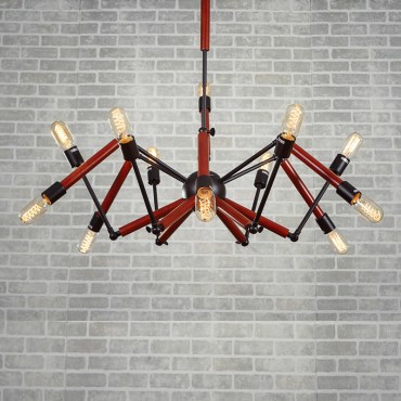 Подвесная люстра Double Octopus Wood 30681
